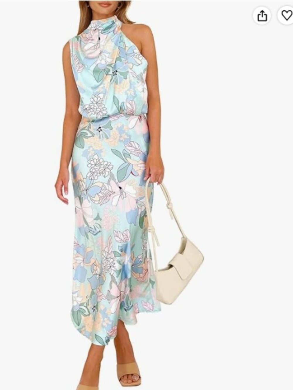 PRETTYGARDEN Blue Pink Floral Sleeveless Maxi Dress – Size Small